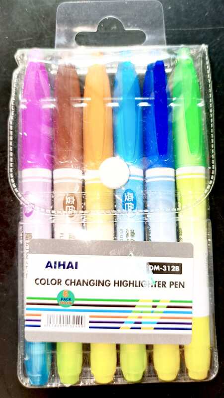 COLOUR CHANGING HIGHLIGHTER PEN (6 IN A PACK)